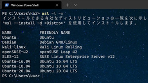 Windows 10 バージョン2004以降で"wsl --install"が可能に、新たなオプションも