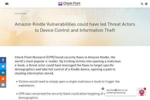 Kindleに脆弱性でAmazonアカウント窃取の危険性、バージョンの確認を