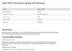 Intel、複数の製品の脆弱性に対処するセキュリティアップデートをリリース