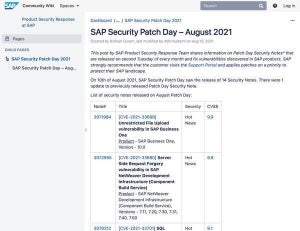 SAP、2021年8月の月例セキュリティパッチをリリース - 15件の脆弱性修正