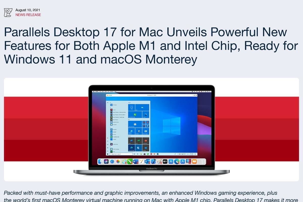 Parallels Desktop 17 for Mac Unveils Powerful New Features for Both Apple M1 and Intel Chip、Ready for Windows 11 and macOS Monterey
