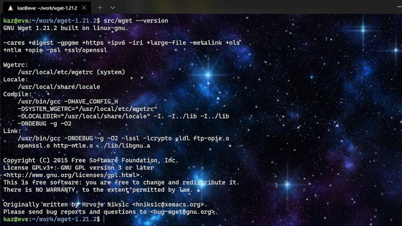 GNU Wget バージョン1.21.2