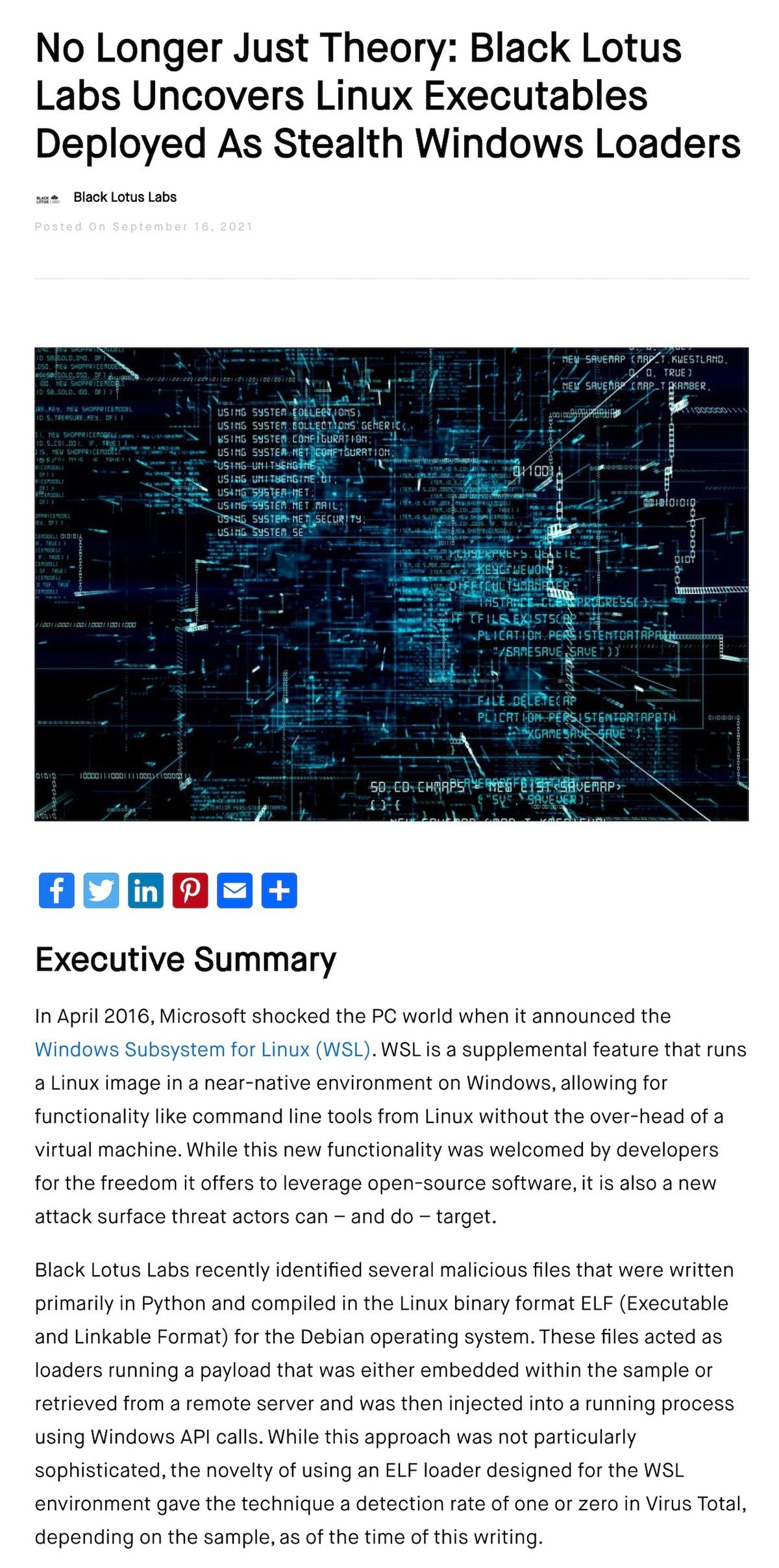 No Longer Just Theory: Black Lotus Labs Uncovers Linux Executables Deployed as Stealth Windows Loaders 