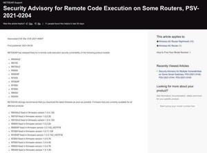 NETGEARの複数のルータ製品にリモートコード実行の脆弱性、アップデートを