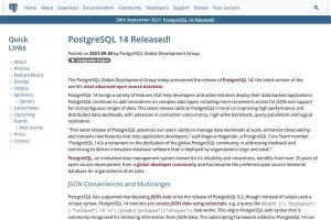 PostgreSQL 14登場