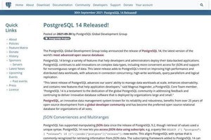 PostgreSQL 14登場