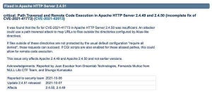 Apache HTTP Server 2.4.51リリース、2.4.50の修正では不十分と判明
