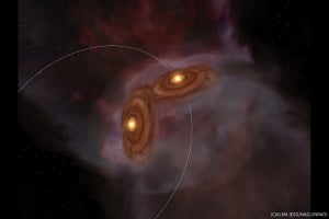 アルマ望遠鏡で若い連星系「おうし座XZ星系」の運動の観測に成功、鹿児島大など