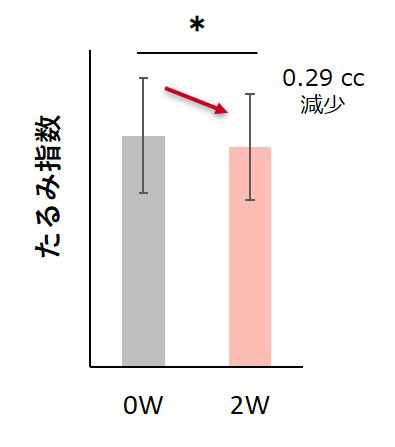 連用テストによる「たるみ」指標の変化