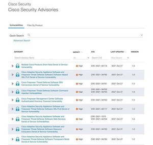 シスコ、複数の製品に対するセキュリティアップデートをリリース
