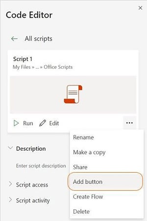 Excelワークシートに新たなOffice Scriptボタン追加へ