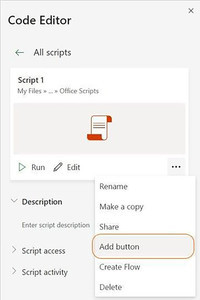 Excelワークシートに新たなOffice Scriptボタン追加へ