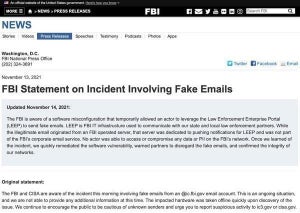 FBIのサーバが侵害されて不正な電子メールが大量に送られる事件が発生