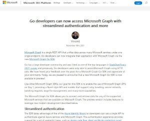 Go言語でMicrosoft Graphへの認証可能になるSDKプレビュー版が公開