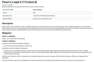 Apache Log4j 2、新たに発見された脆弱性を修正する3番目のパッチリリース