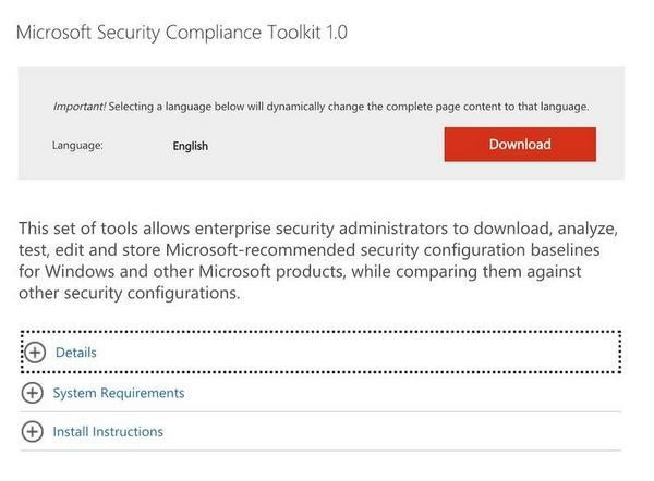 Microsoft Security Compliance Toolkit 1.0