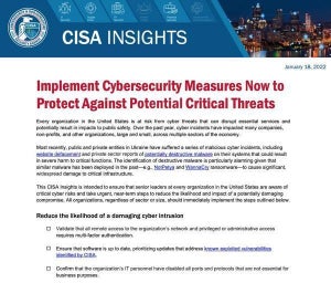 米CISA、破壊的なマルウェアの侵入に対抗するための手順を公開