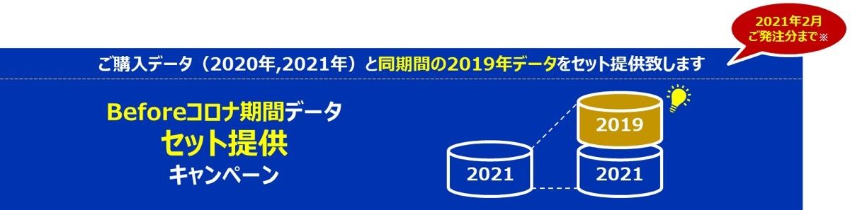 2022年2月末までの申込みで、2019年データをセット提供するキャンペーンを実施