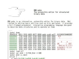 約1年ぶりのメージャーバージョンアップ、バイナリーエディター「GNU poke v2.0」