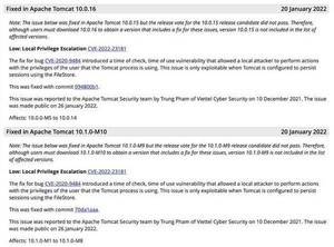 Apache Tomcatにローカル権限昇格の脆弱性、アップデートが必要