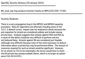 MIPS上で動くOpenSSLに暗号化された通信の解読につながる脆弱性