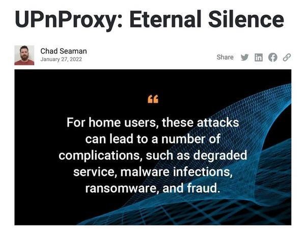 UPnProxy: Eternal Silence