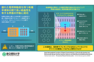 理科大、異なる有機分子間でも結晶性の高い界面を形成できる方法を開発