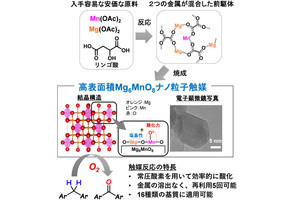 東工大、温和な条件で芳香族炭化水素のC–H結合を酸化できるMgとMnによる触媒を開発