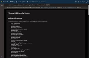 Microsoft、2月の月例更新プログラム公開 - 今月は緊急の脆弱性なし