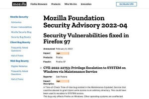 Firefoxに重要な脆弱性、アップデートを