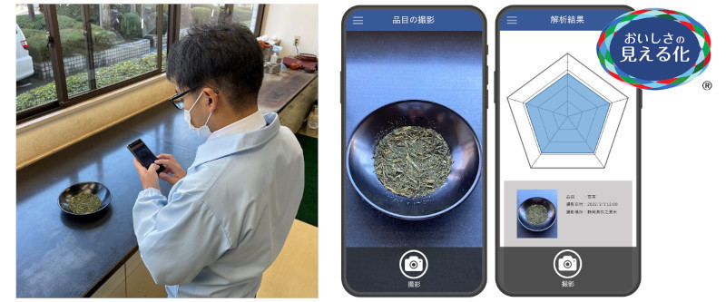 スマホでお茶を解析するイメージ(同社資料より)