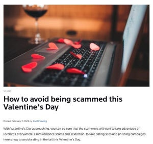 バレンタインデーに詐欺の被害に遭わないために注意するべきこととは？