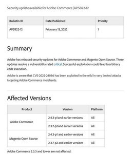 Adobe CommerceとMagento Open Sourceに重大な脆弱性、アップデートを