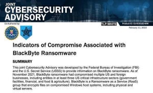 FBI、ランサムウェアグループ「BlackByte」による被害に関する情報公開