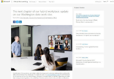 The next chapter of our hybrid workplace: update on our Washington state work sites(公式ブログより)