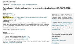 Drupalに複数の脆弱性、セキュリティアップデート公開