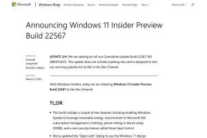 Windows 11開発版、アップデート機能自体の定期検診用累積更新プログラム
