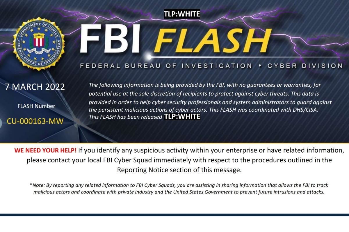 FBI FLASH - RagnarLocker Ransomware Indicators of Compromise