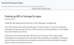 Google、Androidアプリをアーカイブしてストレージ容量を確保する新機能