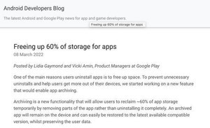 Google、Androidアプリをアーカイブしてストレージ容量を確保する新機能
