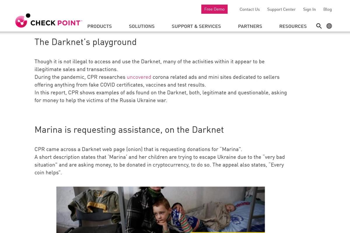 Crypto fundraising for Ukraine found on the Darknet、used by cyber criminals for fraud - Check Point Software