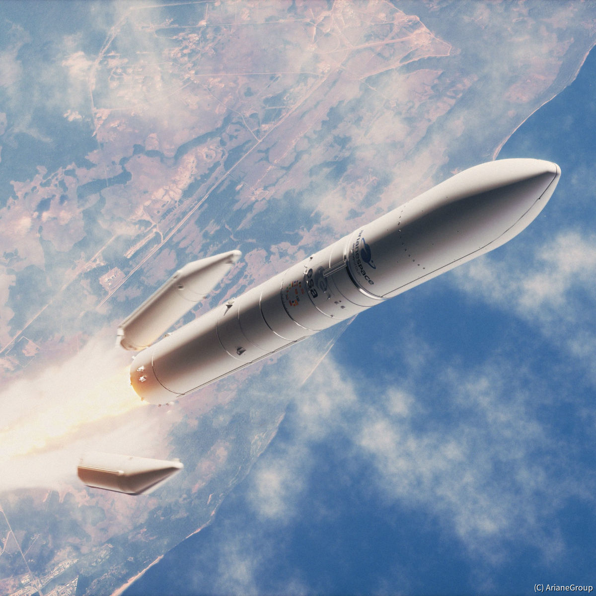 ソユーズの代替となる新しい中型ロケット「アリアン6(アリアン62)」の想像図