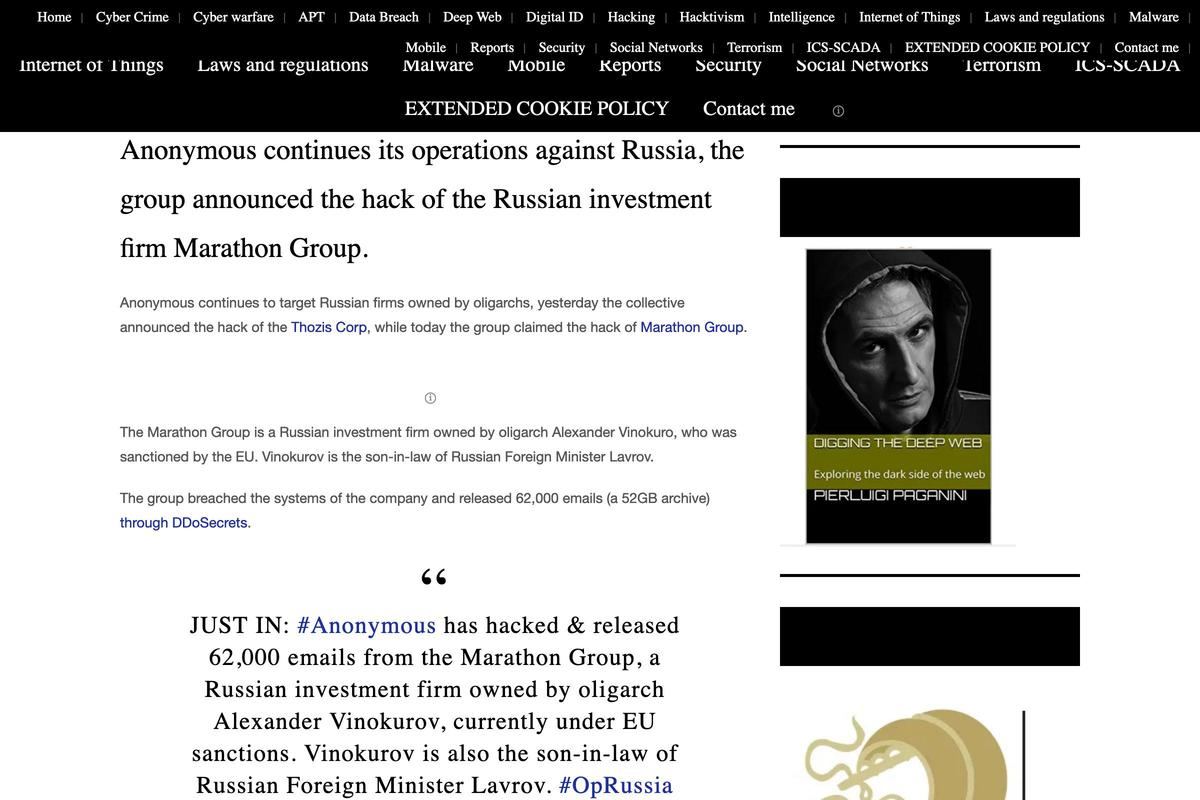 Anonymous targets oligarchs' Russian businessesSecurity Affairs