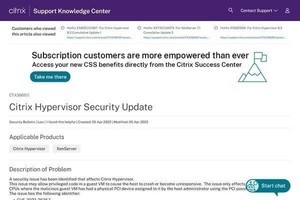 Citrix HypervisorおよびXenServerにホストが使えなくなる脆弱性、更新を