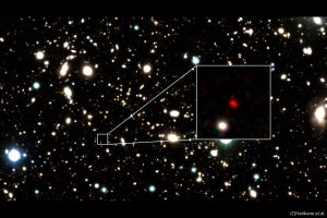 ビッグバンから3億年後、135億光年かなたに明るい銀河候補を発見　東大など