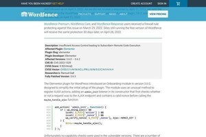 WordPressの人気プラグイン「Elementor」に緊急の脆弱性、ただちに更新を