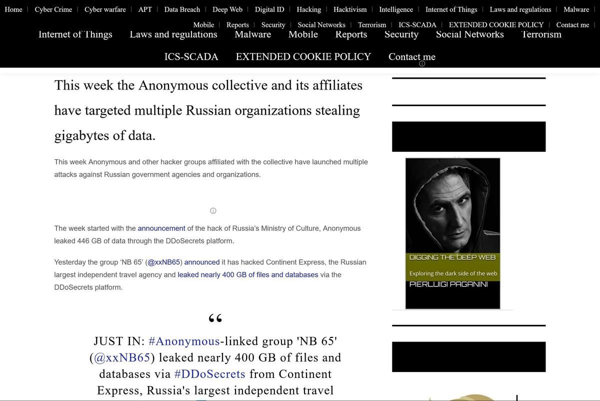 The unceasing action of Anonymous against RussiaSecurity Affairs