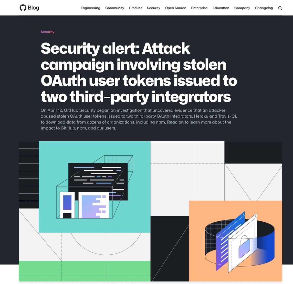 Security alert: Attack campaign involving stolen OAuth user tokens issued to two third-party integrators｜The GitHub Blog