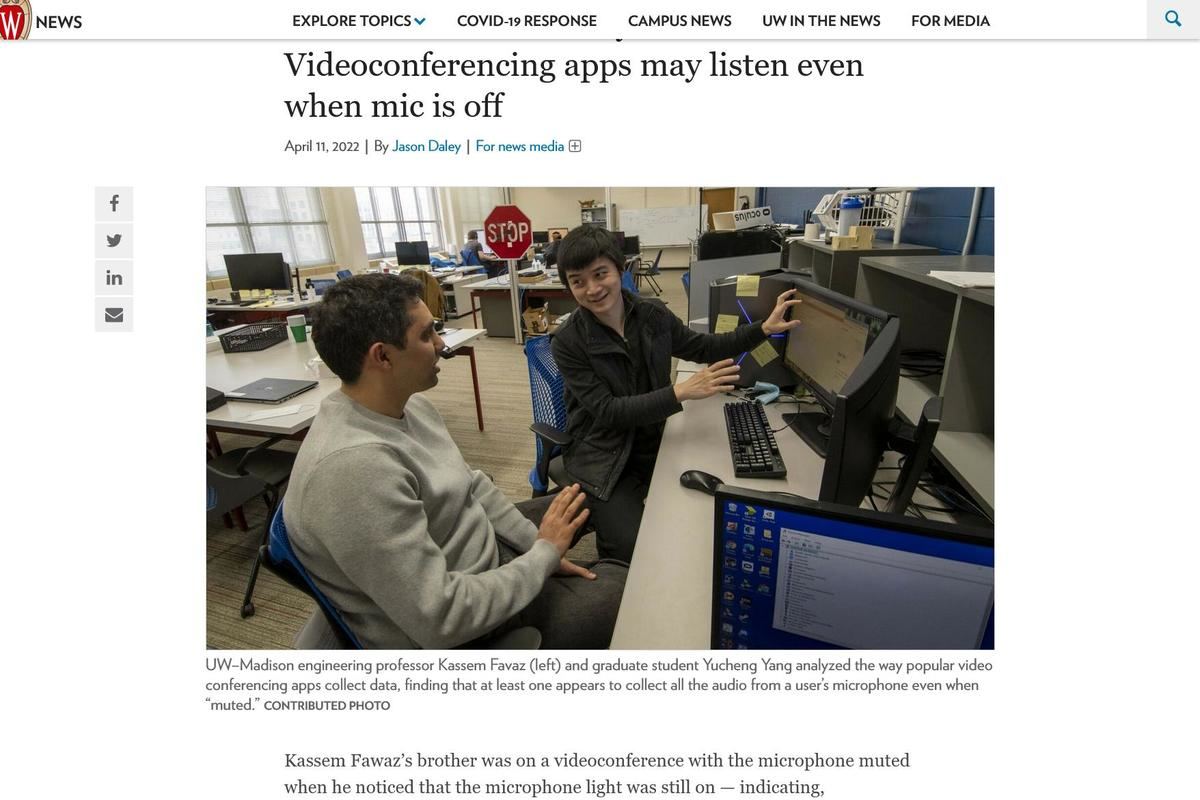 You’re muted — or are you? Videoconferencing apps may listen even when mic is off
