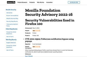 Firefoxに複数の重要な脆弱性、すぐにアップデートを